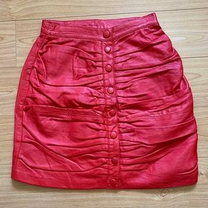 Leather Ruching Skirt